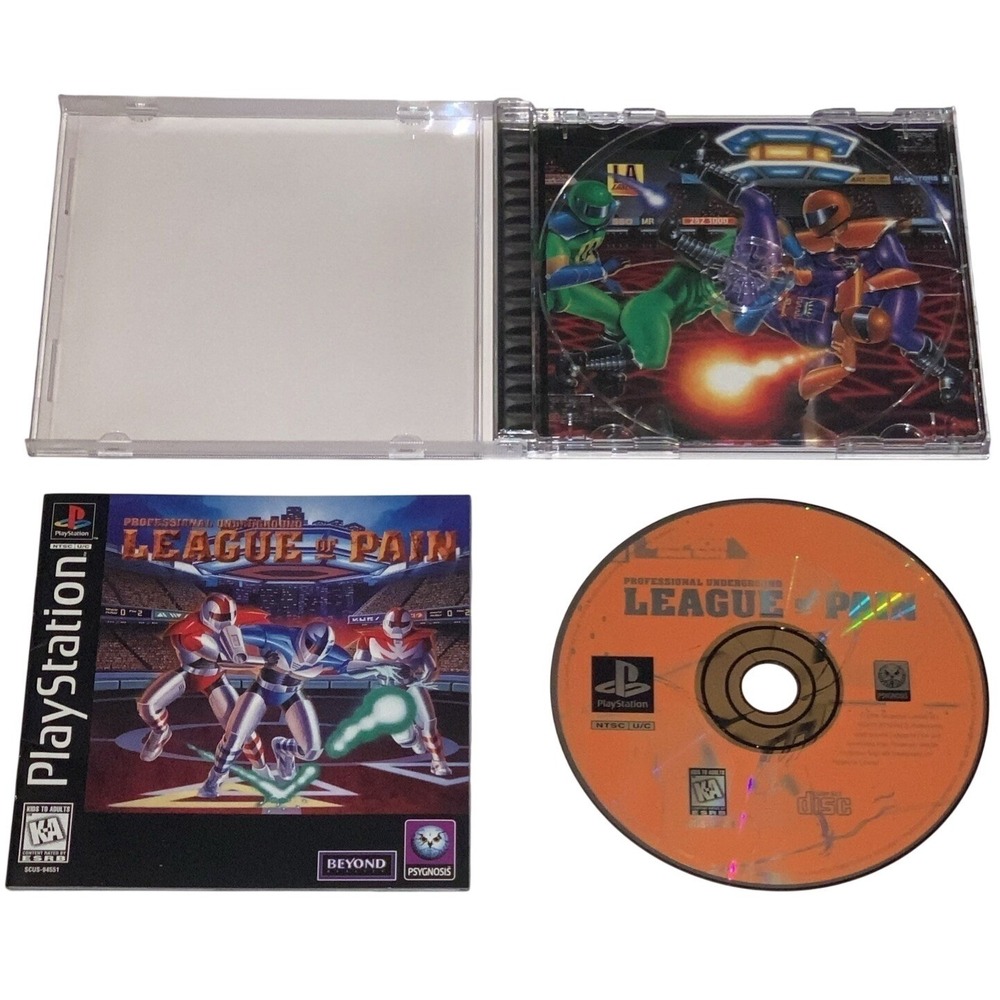 Professional Underground League of Pain (Sony PS1 1996) CIB w/ Reg Card Tested